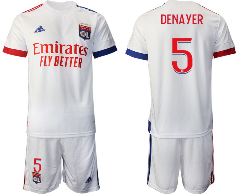 Men 2020-2021 club Lyon home #5 white Soccer Jerseys->other club jersey->Soccer Club Jersey